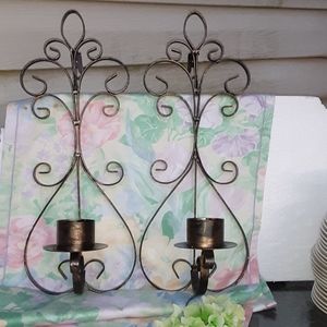 Wall candle sconce 2/ antique gold brushed